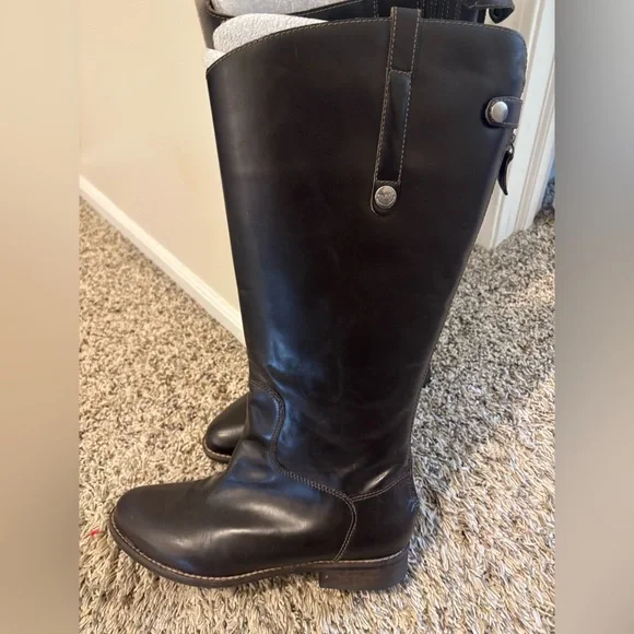 Dark Brown Leather Boots - Picture 1 of 4